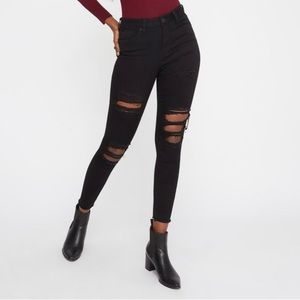 Black Distressed Skinny Jeans